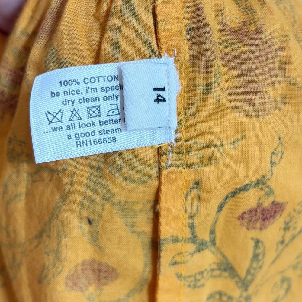 Eddy Barbara Cotton Floral Maxi Dress 14 Yellow NWT - Picture 7 of 9